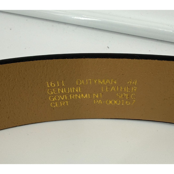 New Dutyman 1611 1-3/4" Black Plain Leather Garrison Belt Size 44 - Picture 3 of 5